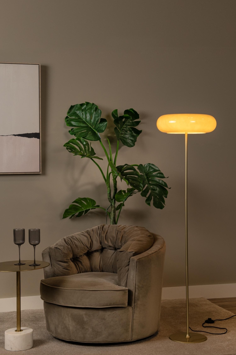Lucide SENTINO - Stojacia lampa - Ø 40 cm - 3xG9 - Taupe